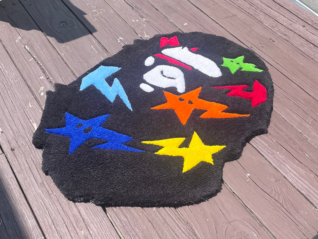 BAPE "Multi-Star" Ape Head Tufted Rug