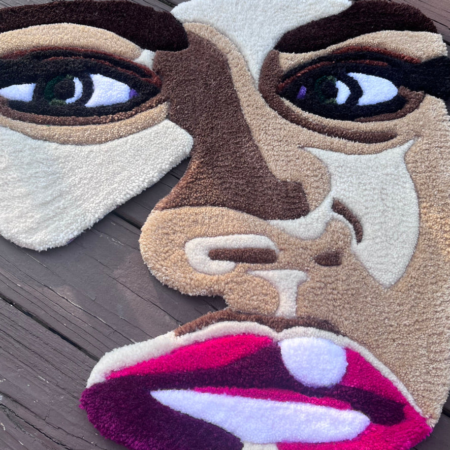 Abstract Portrait Tufted Rug