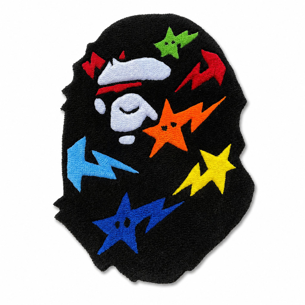 BAPE "Multi-Star" Ape Head Tufted Rug
