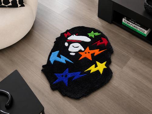 BAPE "Multi-Star" Ape Head Tufted Rug