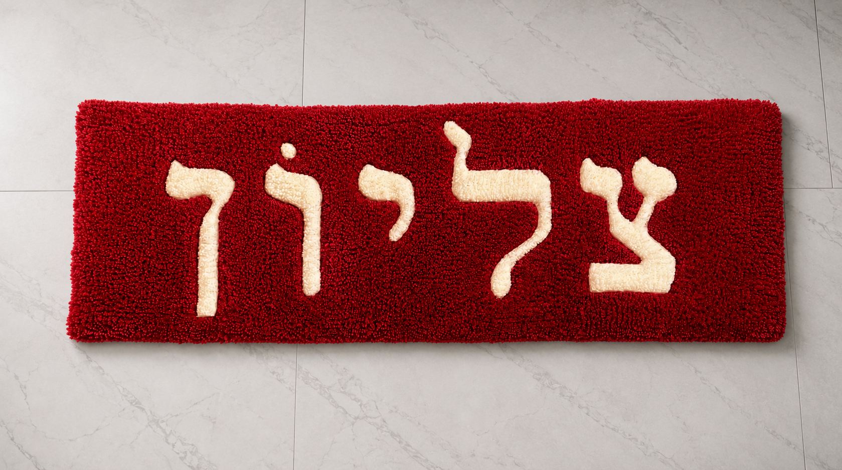 Hebrew Box Logo Tufted Rug 🟥