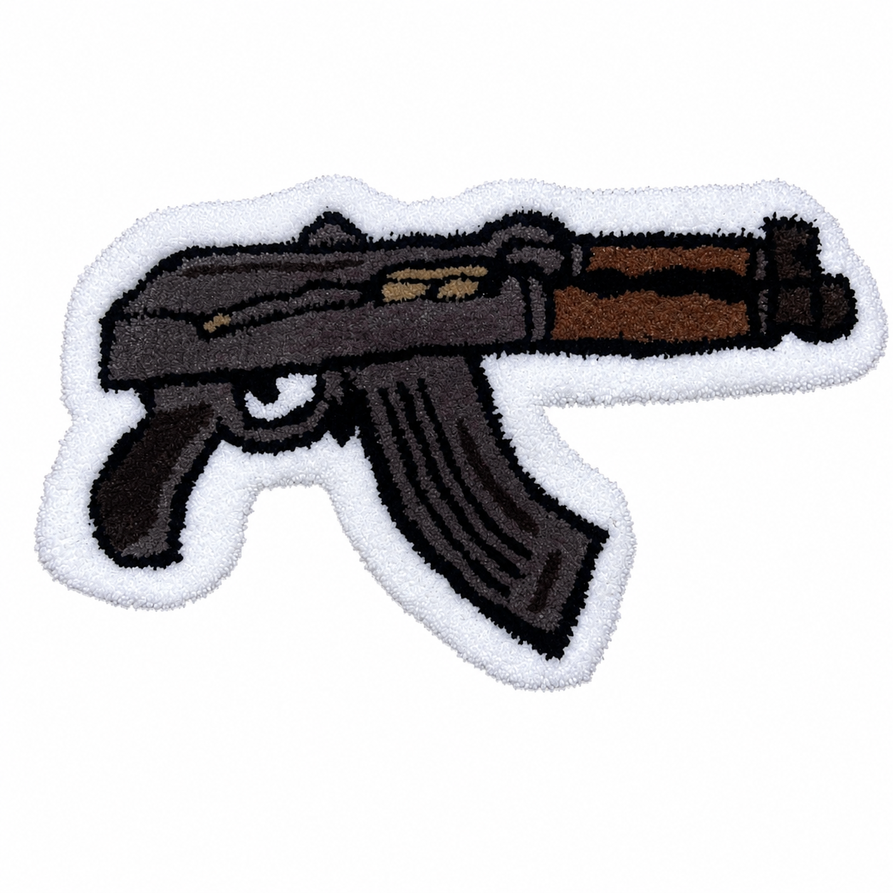 Vintage AK Rifle-Style Tufted Rug