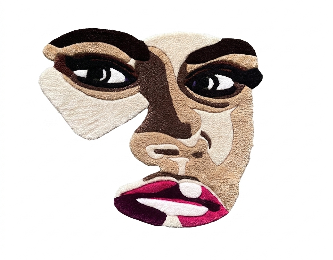 Abstract Portrait Tufted Rug