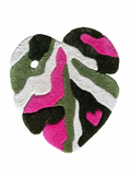 Pink Camo Monstera Leaf Tufted Rug 🌿