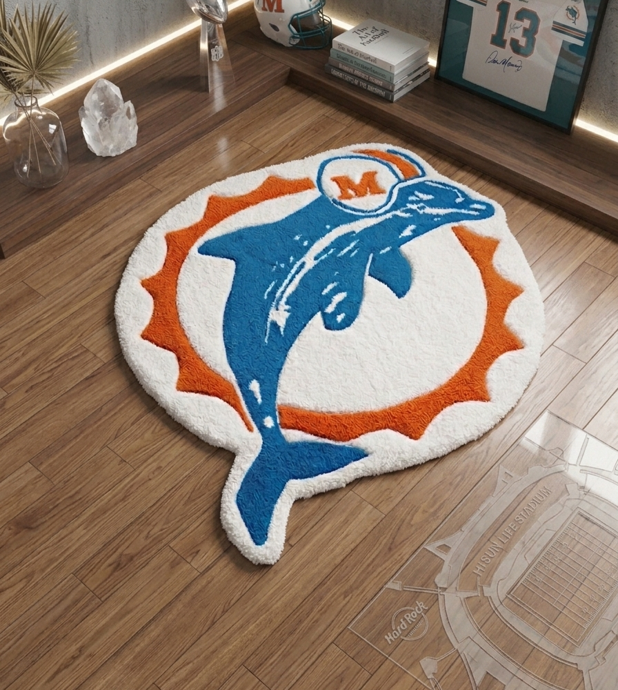 Miami Dolphins Inspired Tufted Rug 🐬
