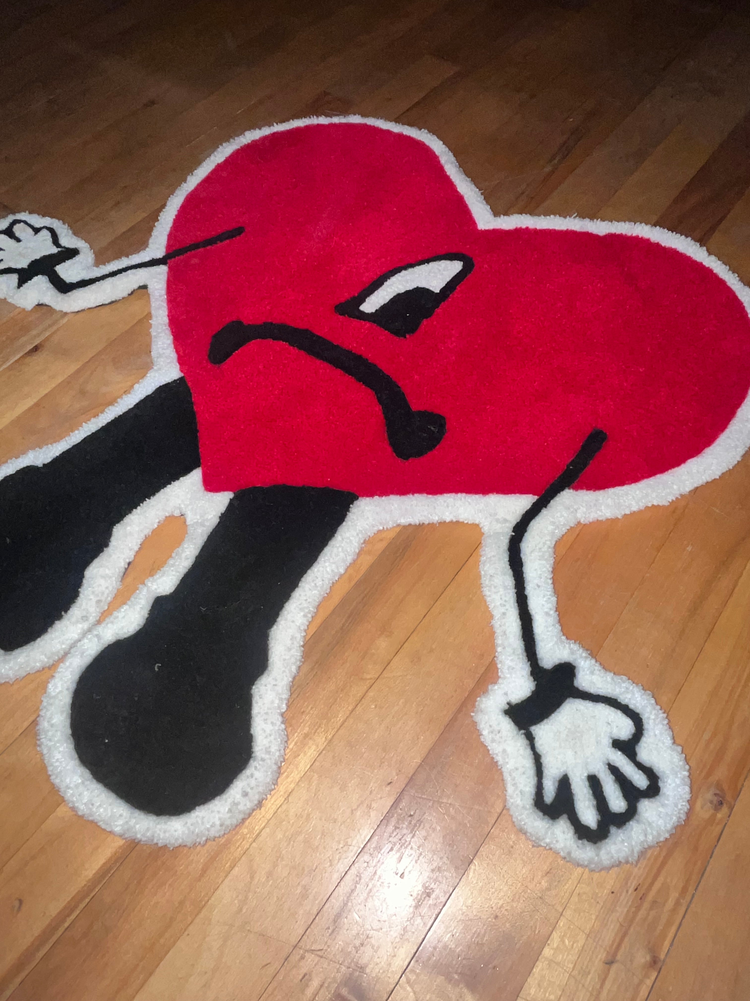 "Un Verano Sin Ti" Heart Mascot Tufted Rug