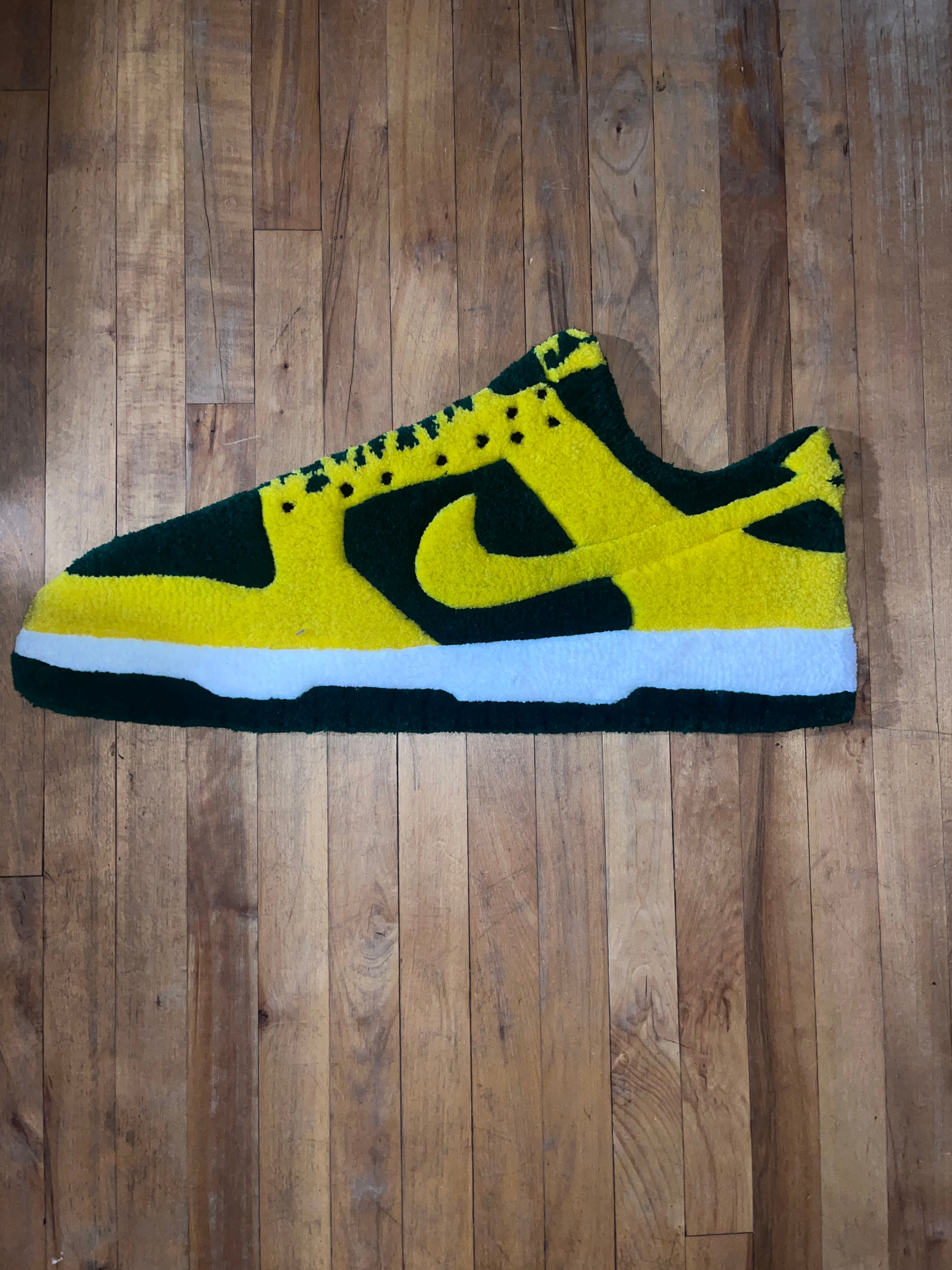 Nike Dunk Low "Brazil" Tufted Rug 👟 Custom Sneakerhead Room Decor