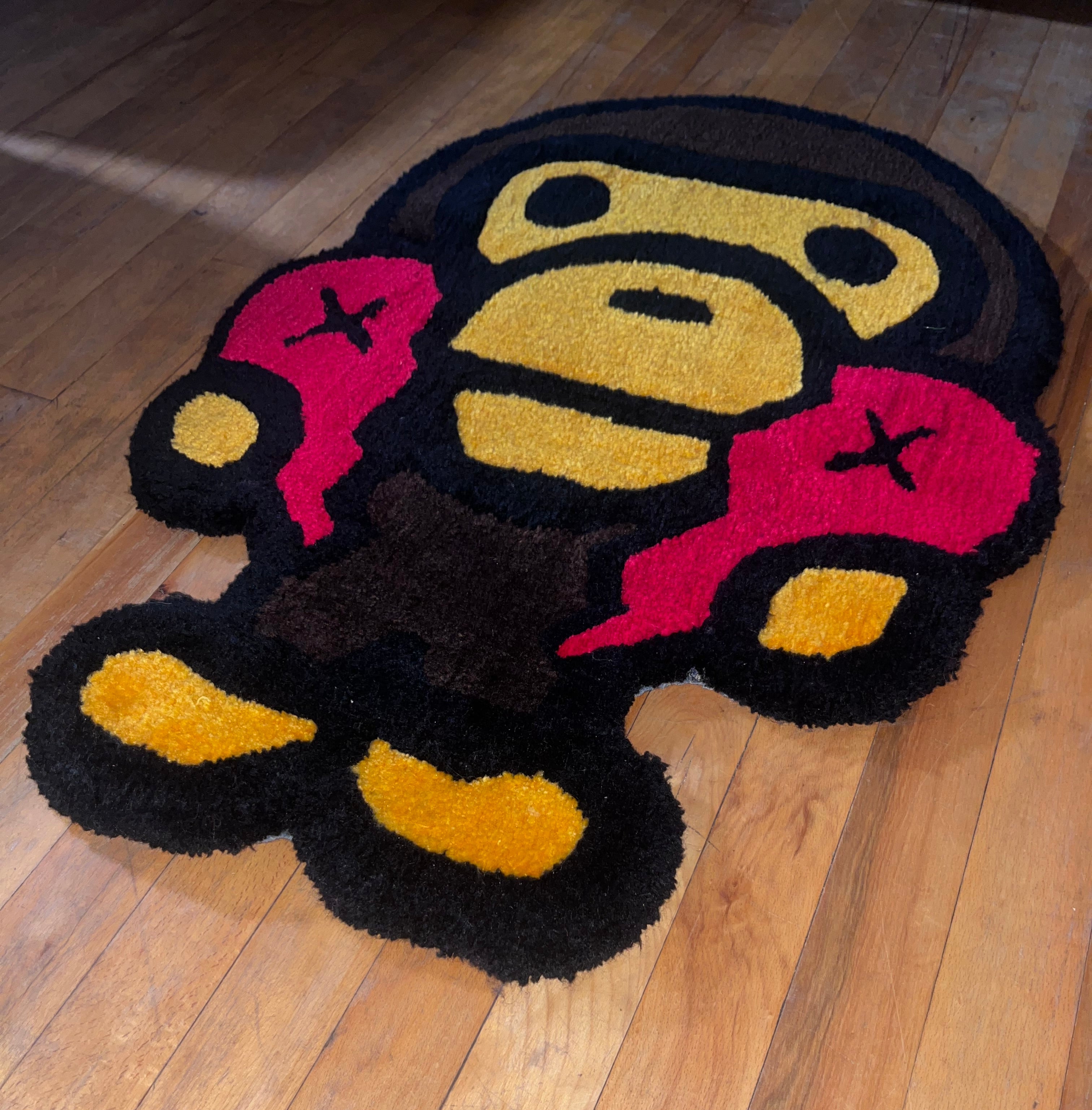 Baby Milo x KAWS Broken Heart Custom Tufted Rug 🐵