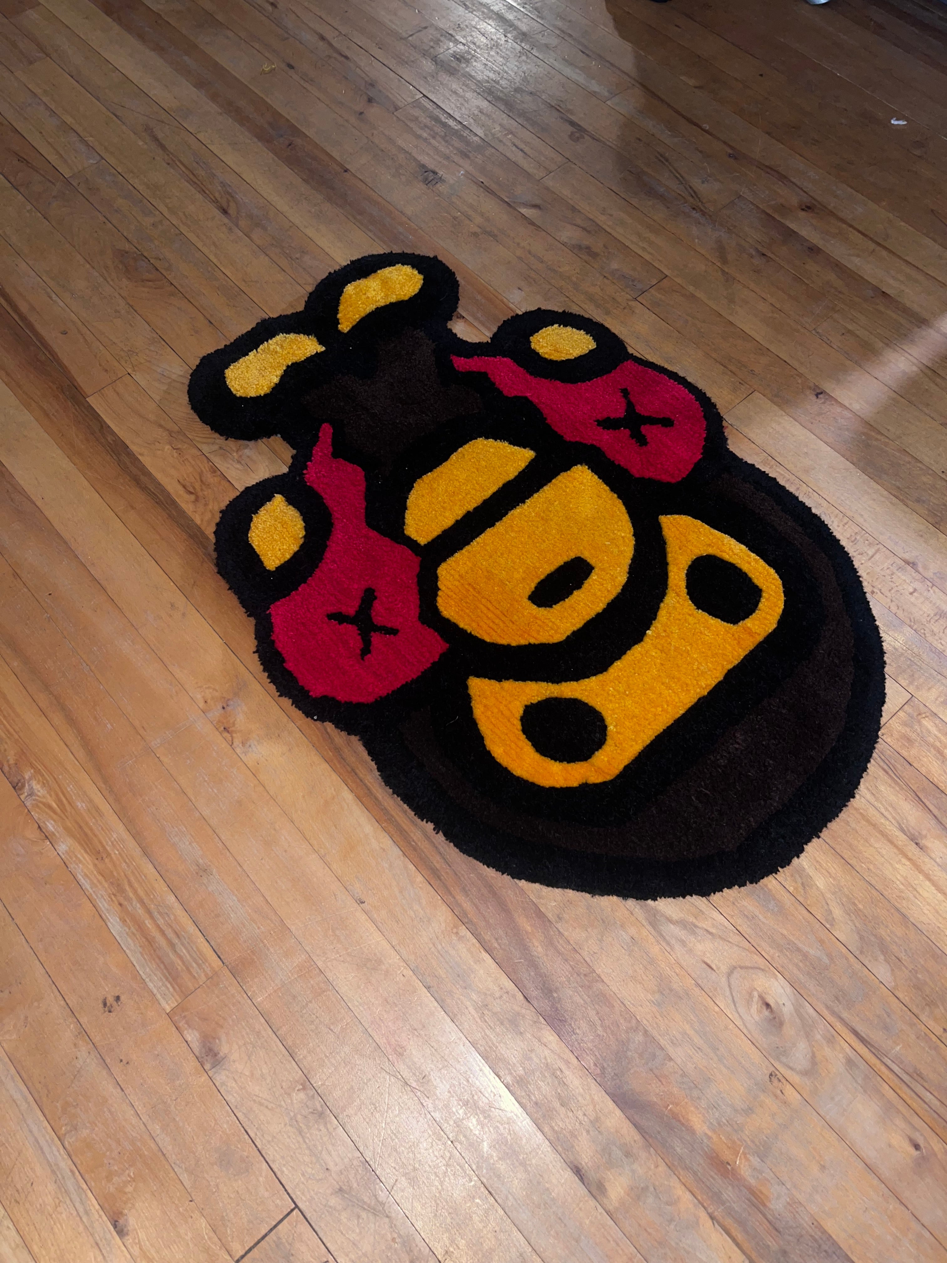 Baby Milo x KAWS Broken Heart Custom Tufted Rug 🐵