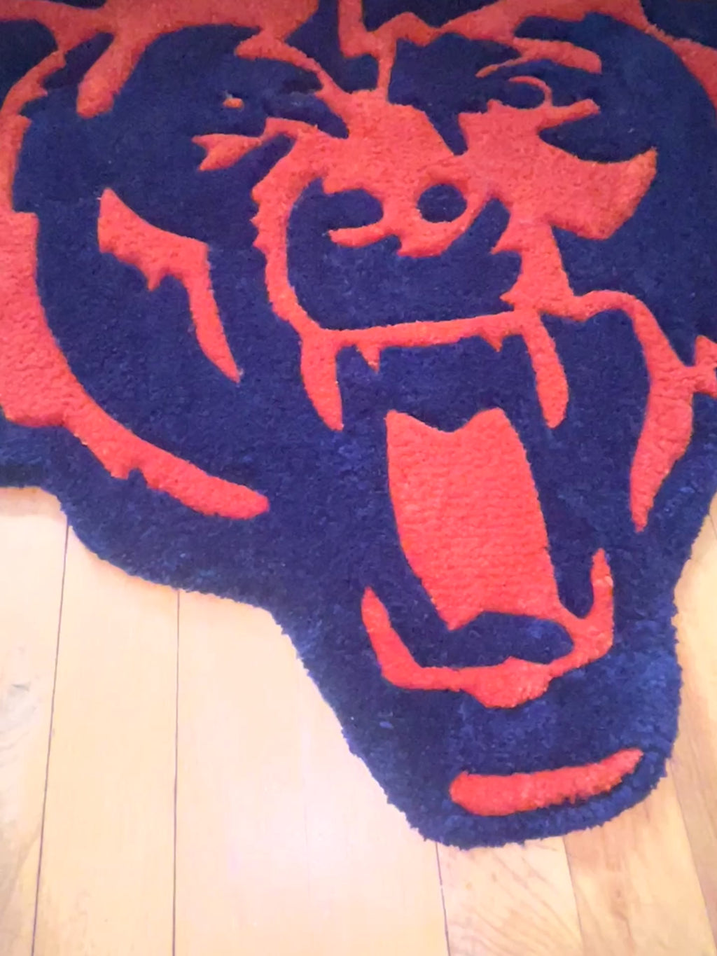 Bears Roaring Bear Head Tufted Rug | Custom NFL Sports Decor🐻