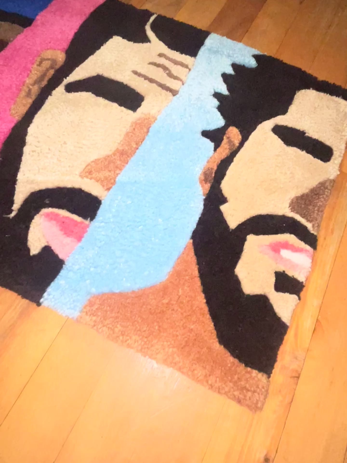 🎤 "3 Heade Goat" Rap Titans Silhouette Rug